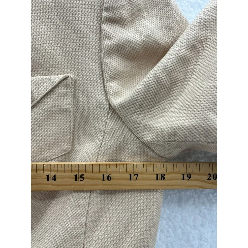 Ann Taylor Womens Suit Jacket Blazer Beige Pockets Long Sleeve Buttons Lined 10 - Picture 4 of 8